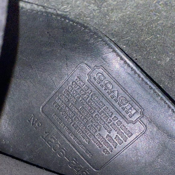 COACH MADE in USA BLACK GOLD DINKY LEATHER CROSSBODY Bag RARE GORG 💚ED Sm VNTG - Picture 10 of 15